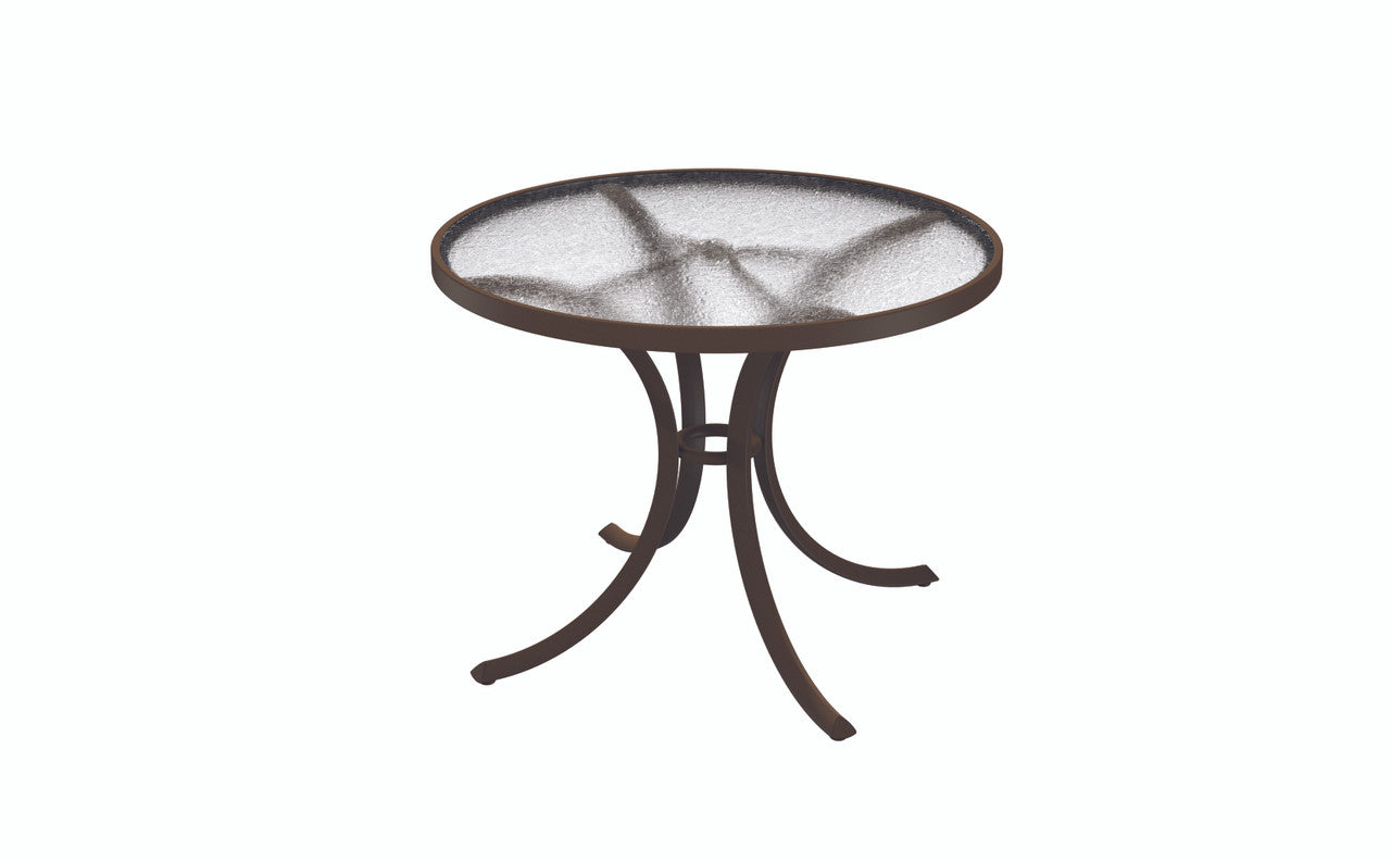 Tropitone 30" Round KD Pedestal Dining Umbrella Table, Acrylic