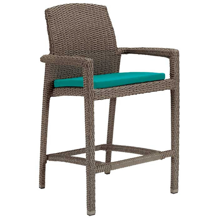 Tropitone Evo Woven Stationary Bar Stool with Pad