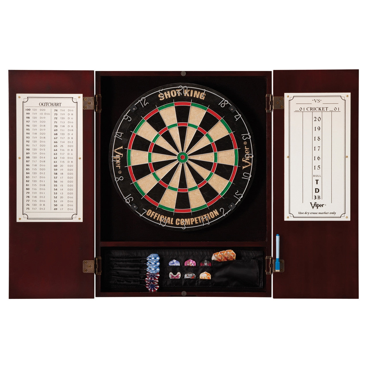 Metropolitan Mahogany Steel Tip Dartboard Cabinet