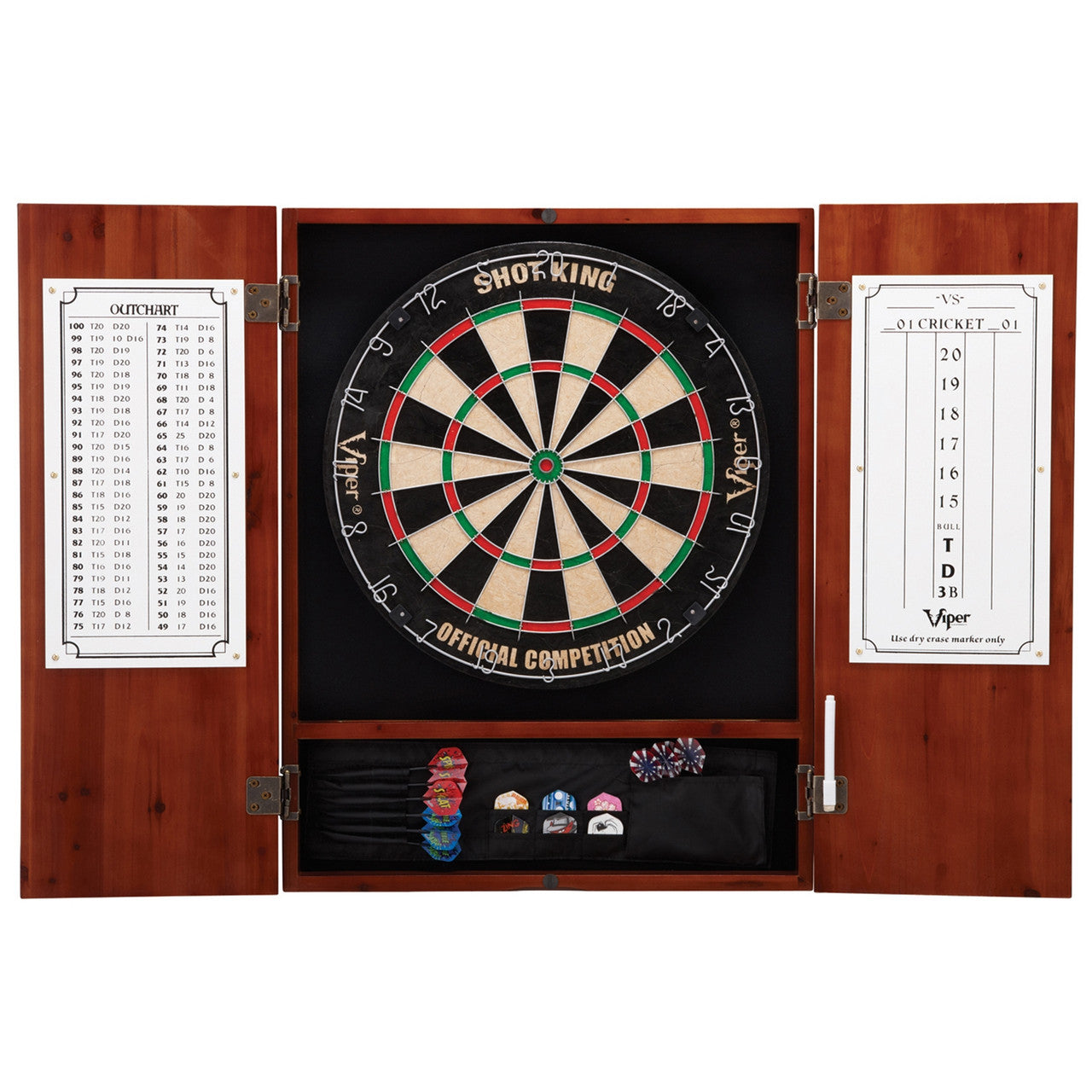 Metropolitan Cinnamon Steel Tip Dartboard Cabinet