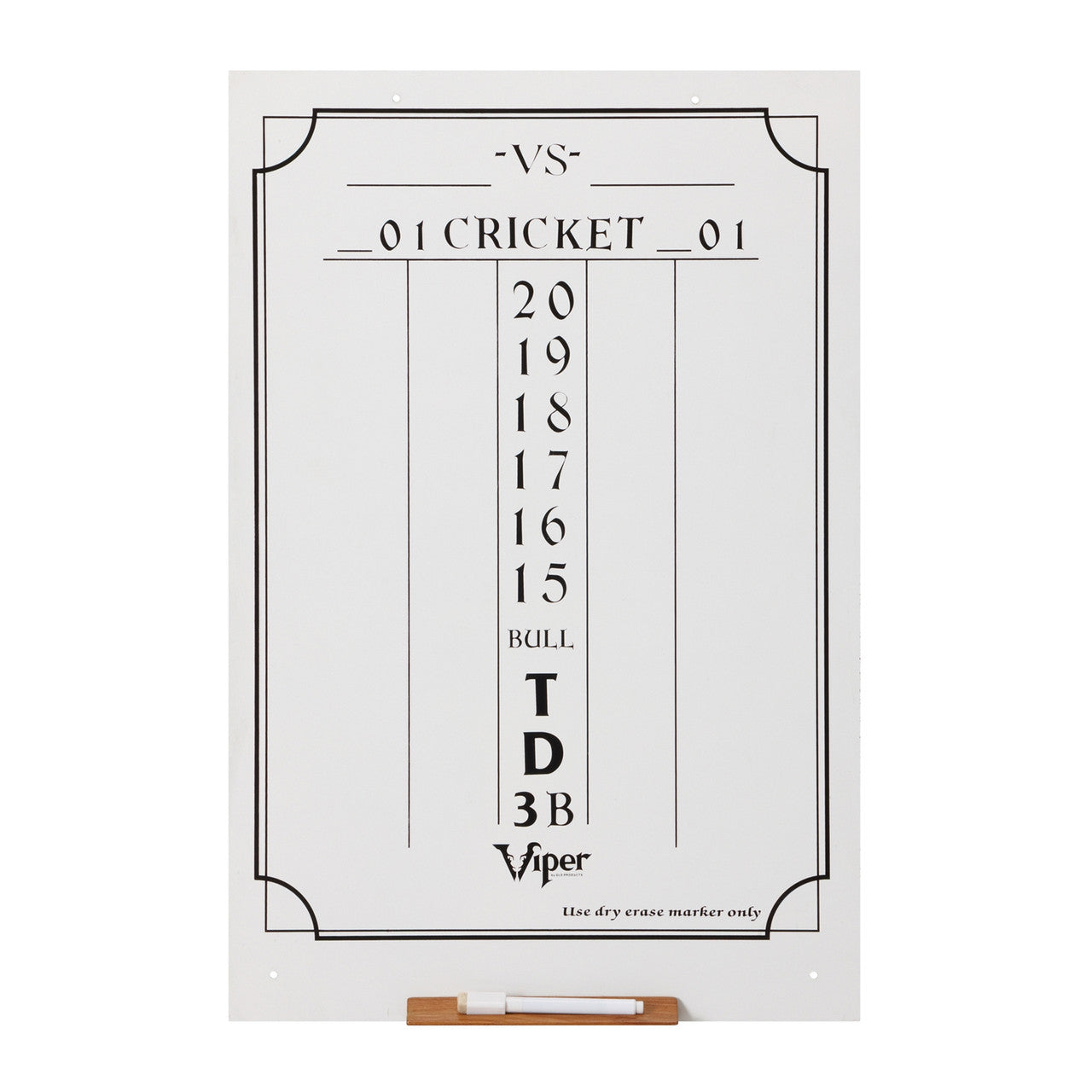 Viper Large Cricket Dry Erase Scoreboard - White
