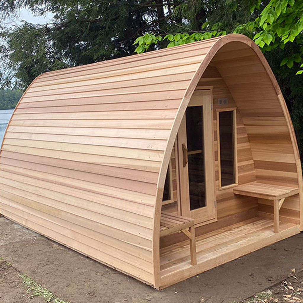 Dundalk POD Sauna with Changeroom & Porch -Clear Cedar