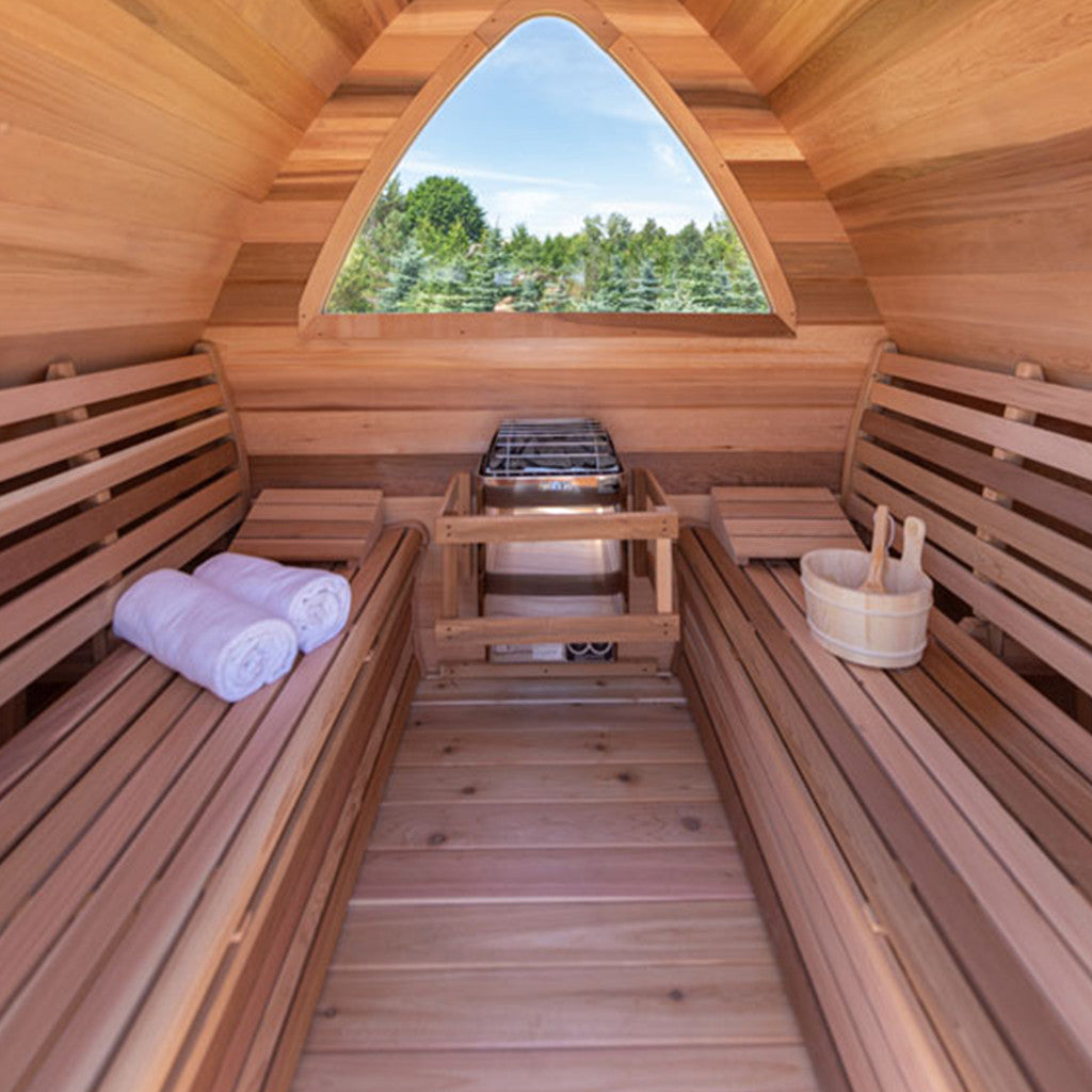 Dundalk POD Sauna with Changeroom & Porch -Clear Cedar