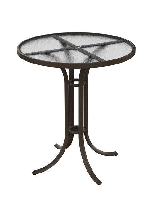 Tropitone Acrylic 30" Round KD Pedestal Bar Umbrella Table