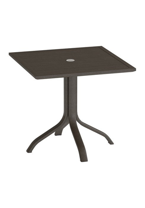 Tropitone Horizon Slat 30" x 24" Rectangular KD Pedestal Dining Table