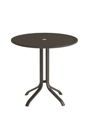 Tropitone Horizon Slat 36" Round KD Pedestal Bar Umbrella Table