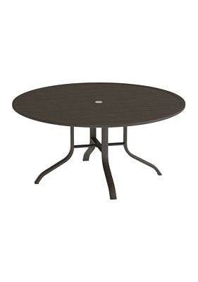 Tropitone Horizon Slat 60" Round KD Dining Umbrella Table