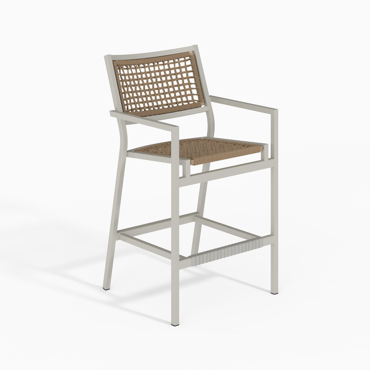 Tropitone Cabana Club Rope Seat, Stationary Bar Stool