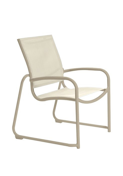 Tropitone Millennia Relaxed Sling Sled Base Dining Chair
