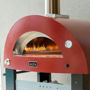 Alfa Forni Moderno 2 Pizze Wood Antiique Red