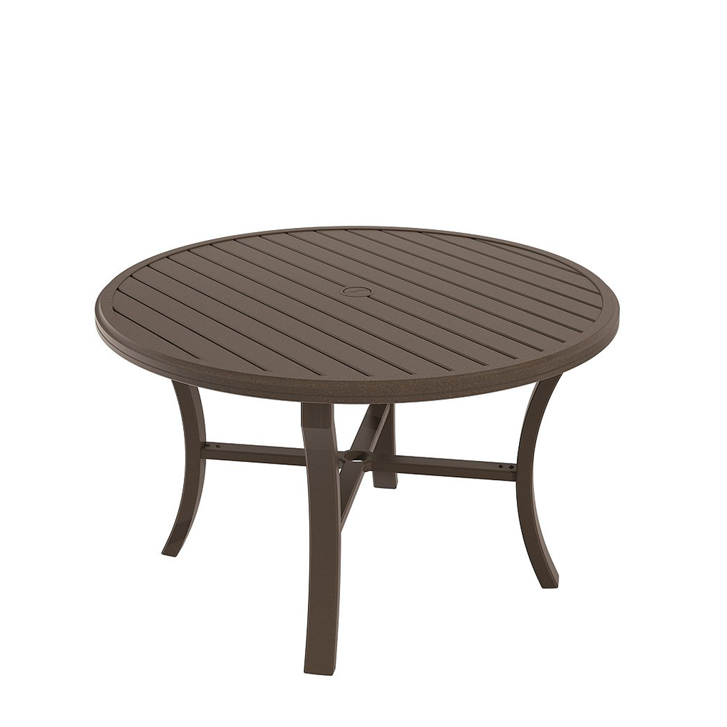 Tropitone Banchetto 48" Round KD Dining Umbrella Table