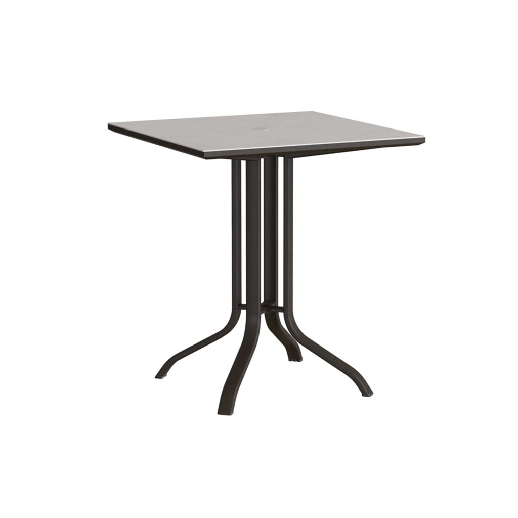 Tropitone Horizon Solid 36" Square KD Pedestal Bar Umbrella Table