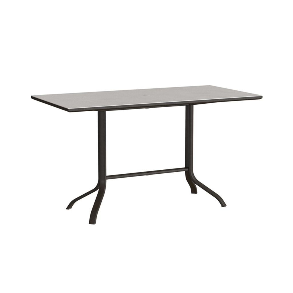 Tropitone Horizon Solid 72" x 36" Rectangular KD Pedestal Bar Umbrella Table